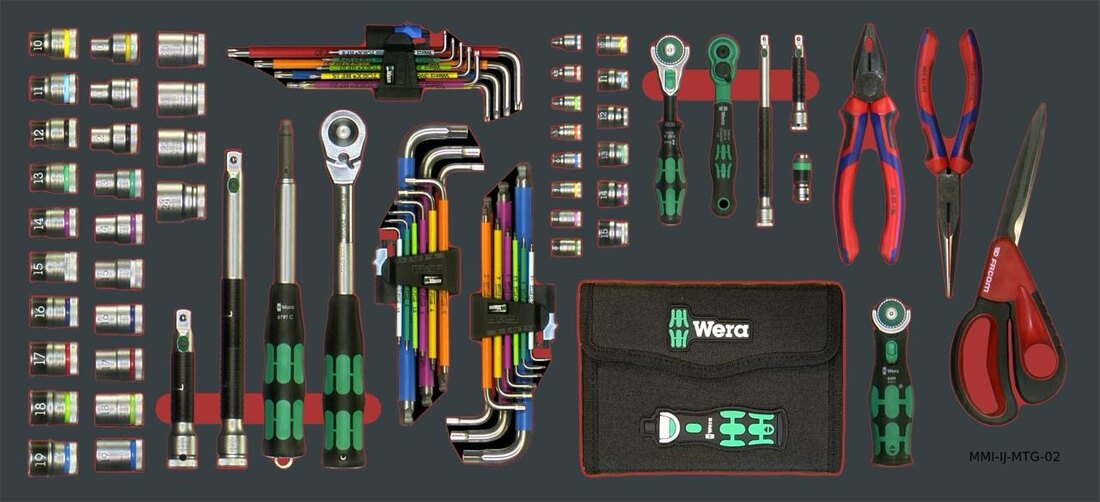 MMI-IJ-MTG foam layout — Wera screwdriver set and bits