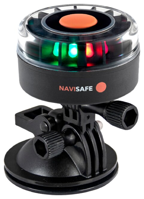 Navisafe portable tri-colour navigation light on a quick-release mount